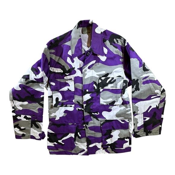 Unisex Purple Camouflage Thin Jacket - Picture 6 of 16